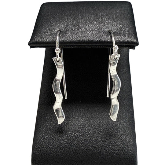 Contemporary Silver Bar Earrings
