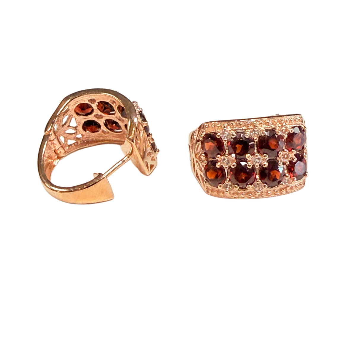 Great Lakes Coin Rose Gold Plated Cubic Zirconia Earrings