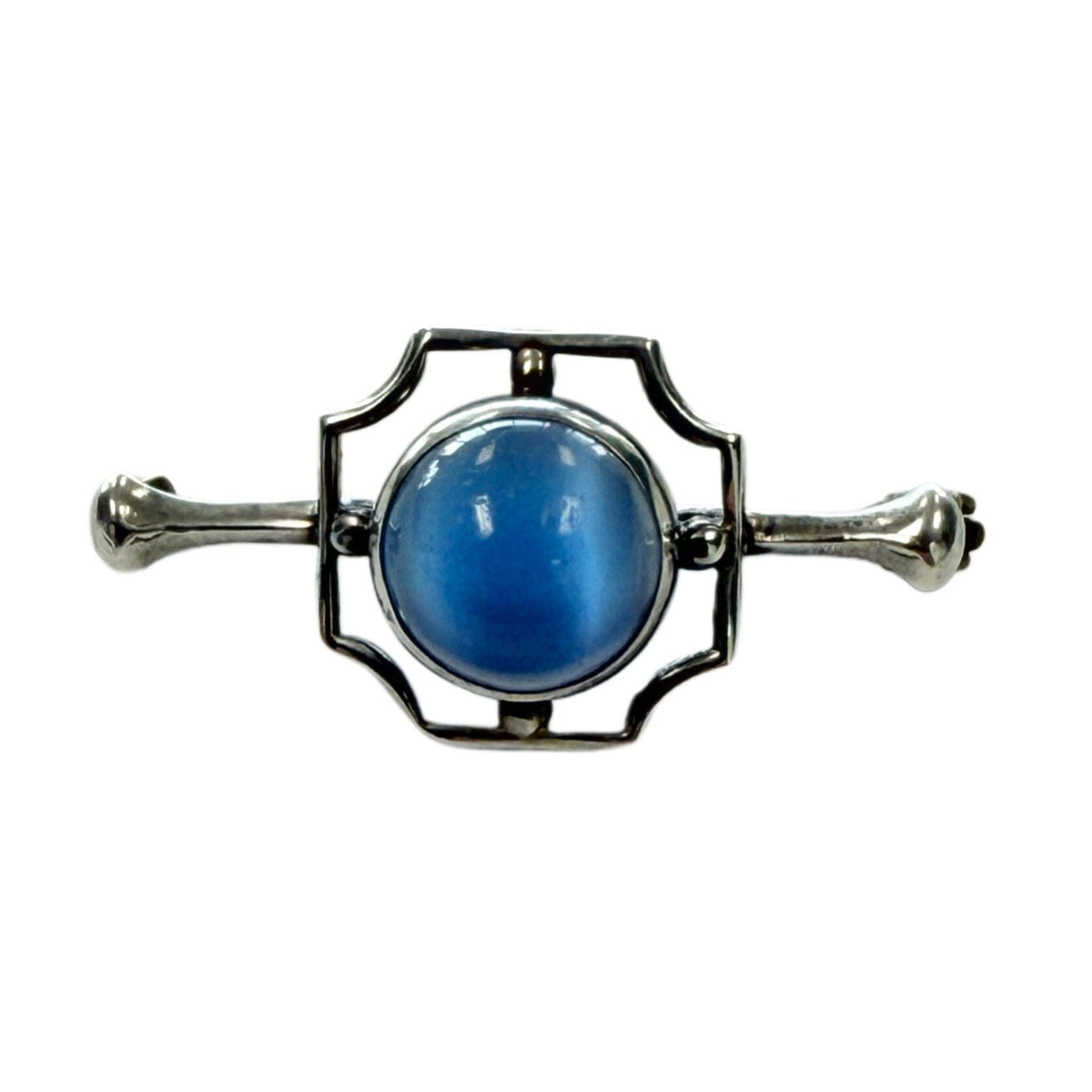 Great Lakes Coin Silver & Blue Cat's Eye Pin