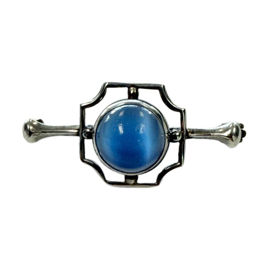 Silver & Blue Cat's Eye Pin