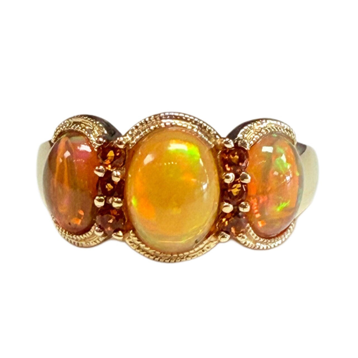 Great Lakes Coin 10k Gold Opal & Garnet Ring