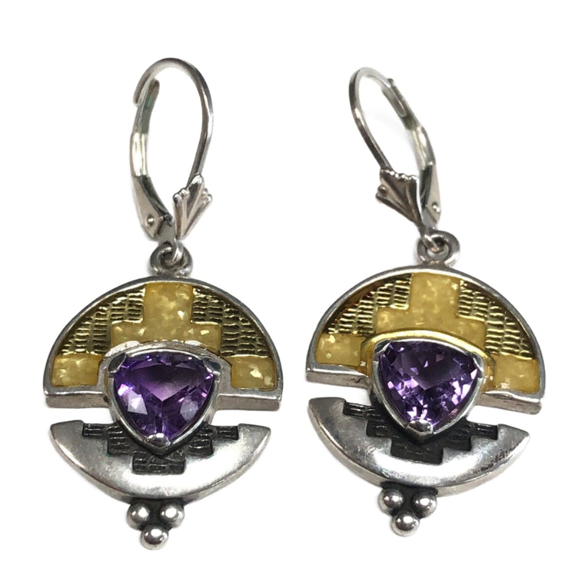 Great Lakes Coin Carolyn Pollack Silver &amp; Amethyst Earrings