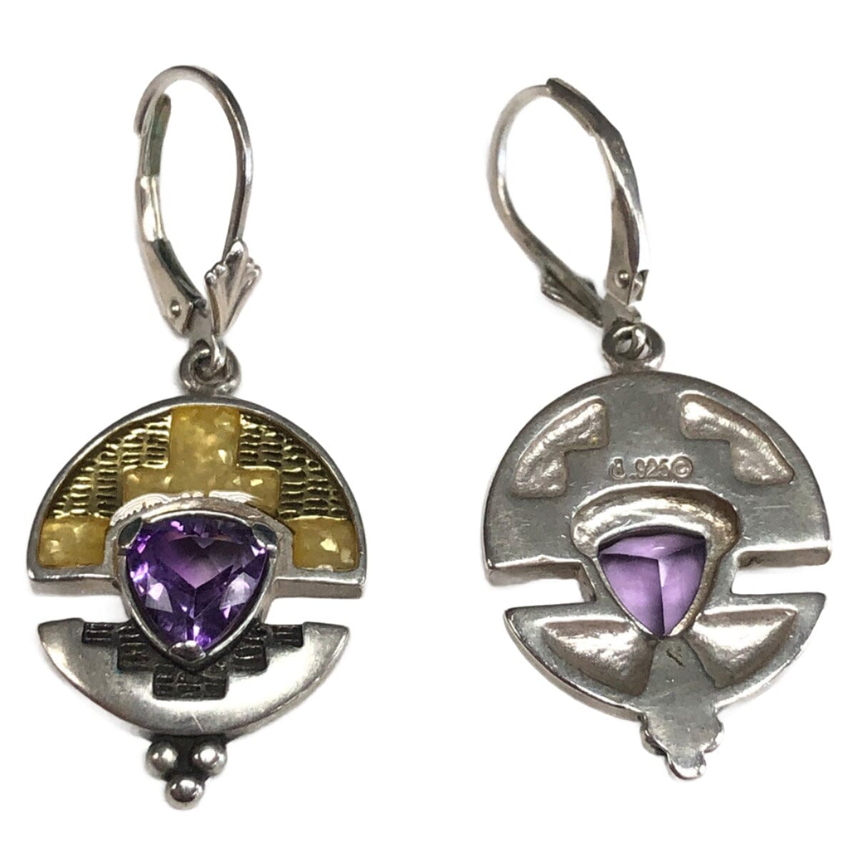 Great Lakes Coin Carolyn Pollack Silver &amp; Amethyst Earrings