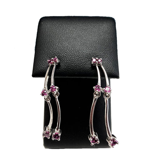 Silver & Pink Tourmaline Earrings