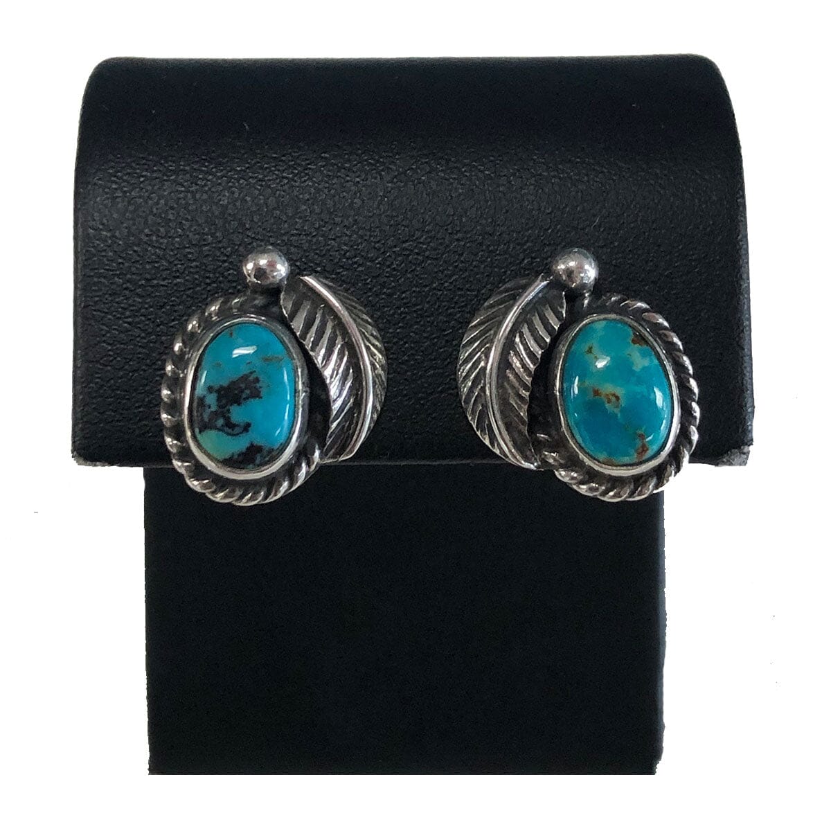 Great Lakes Coin Native American Silver &amp; Turquoise Earrings