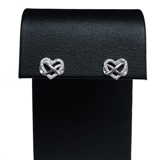 Pandora Sparkling Infinity Heart Stud Earrings