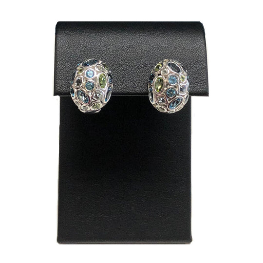 Silver & 14k Gold Gemstone Earrings