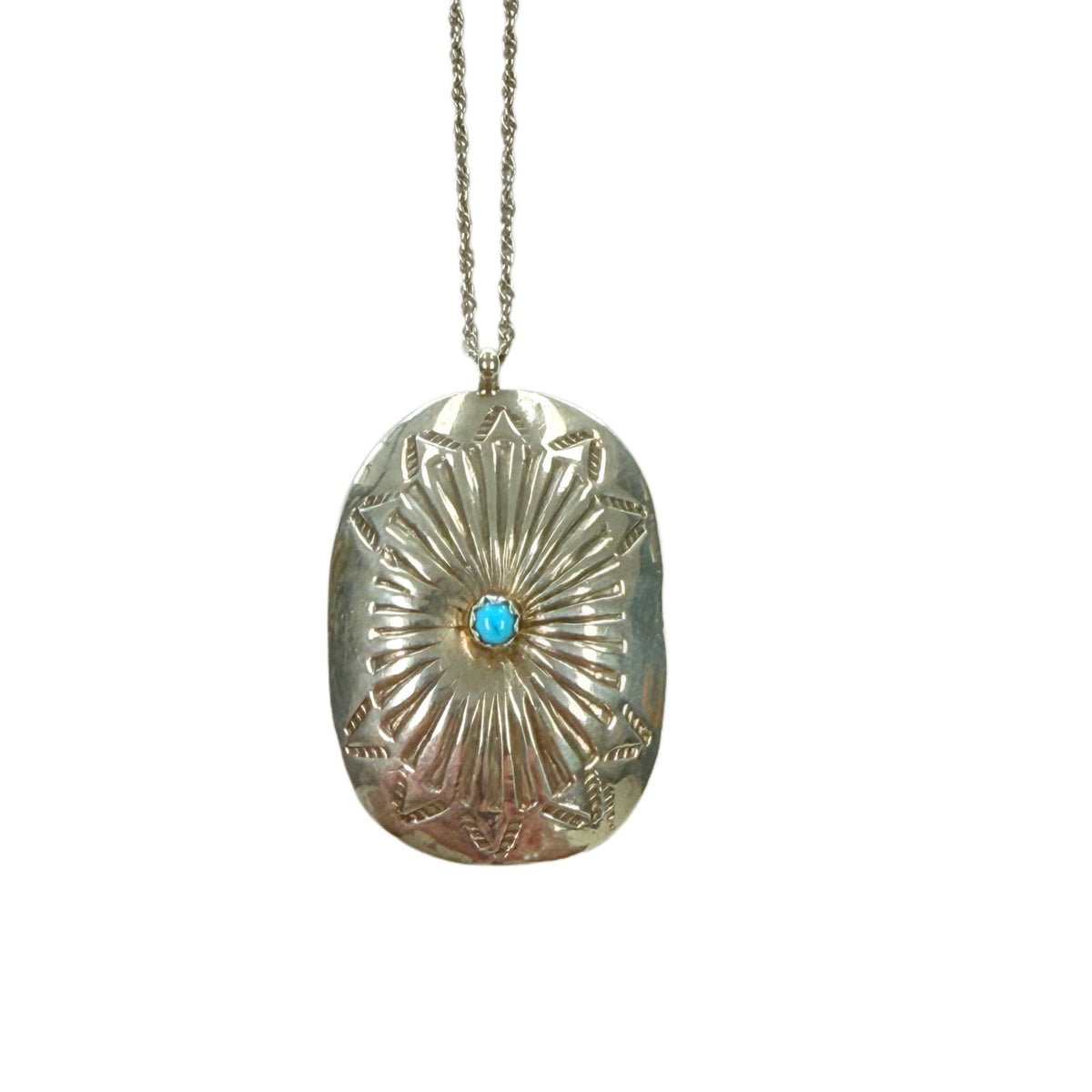 Great Lakes Coin Silver & Turquoise Necklace