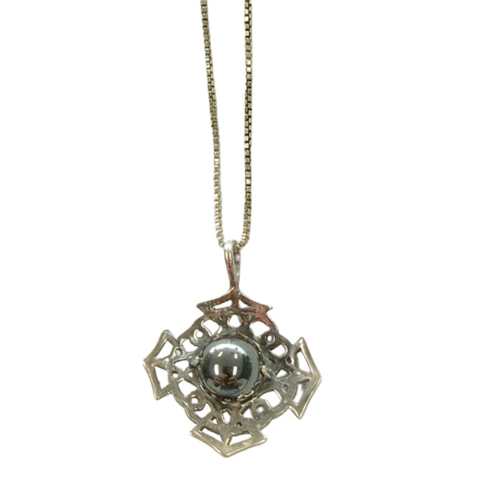 Silver & Faux Pearl Necklace