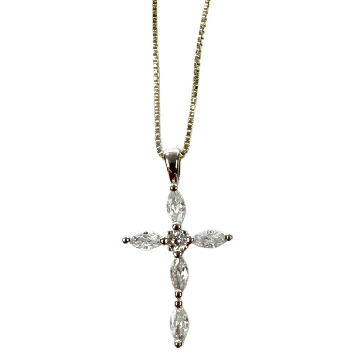 Great Lakes Coin Silver & Cubic Zirconia Cross Necklace