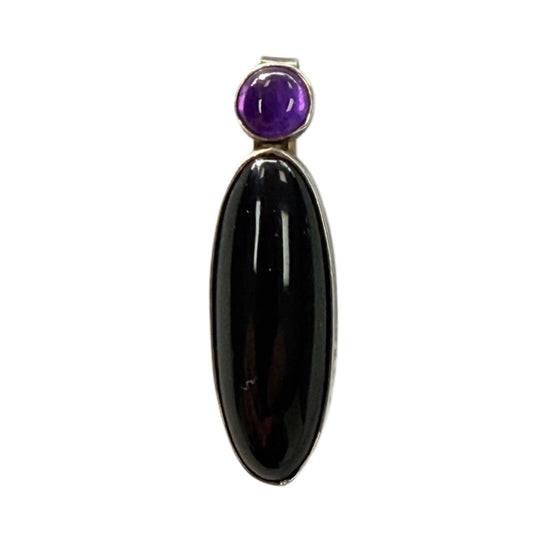 Silver Amethyst & Onyx Pendant