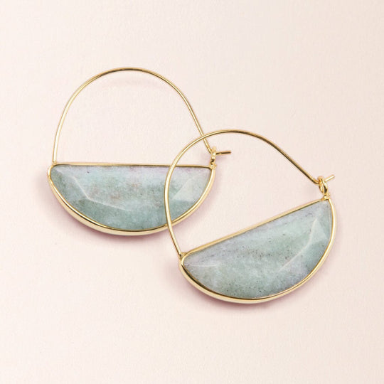 Scout Curated Wears Stone Prism Hoop Amazonite & Gold