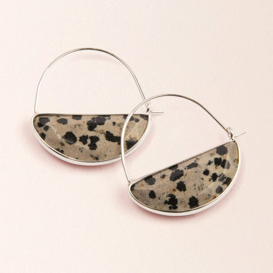 Scout Curated Wears Stone Prism Hoop Dalmatian Jasper & Silver