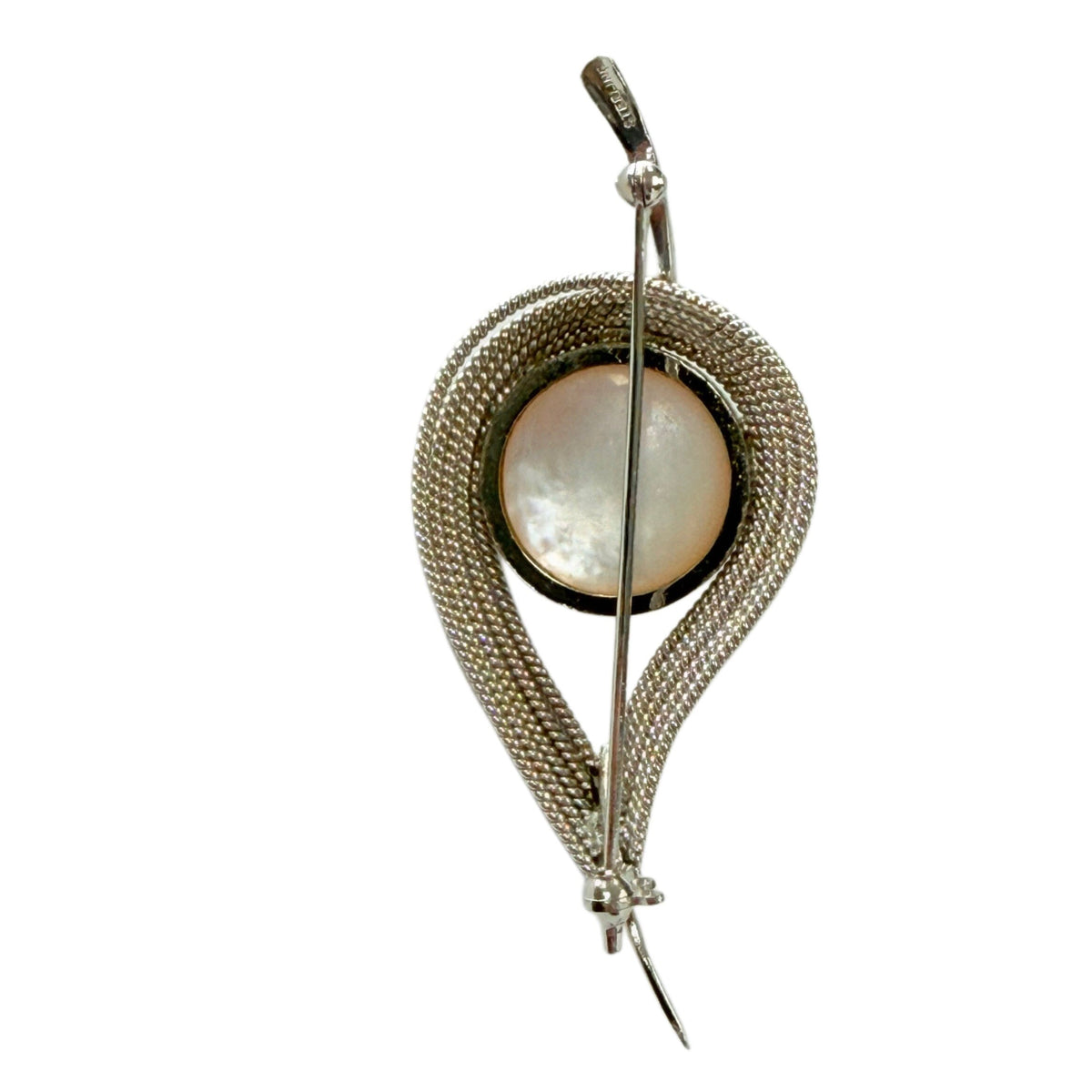 Great Lakes Coin Silver & Faux Pearl Pin