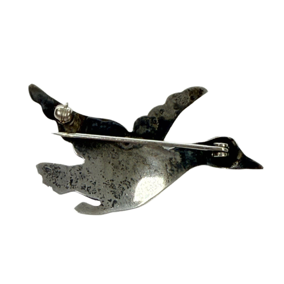 Great Lakes Coin Silver & Turquoise Bird Pin