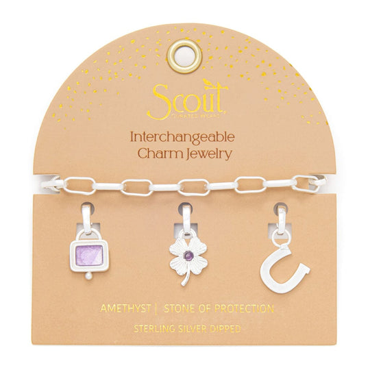 Scout Curated Wears Interchangeable Charm Bracelet Amethyst & Silver