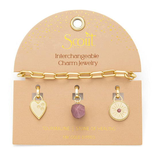 Scout Curated Wears Interchangeable Charm Bracelet Tourmaline & Gold