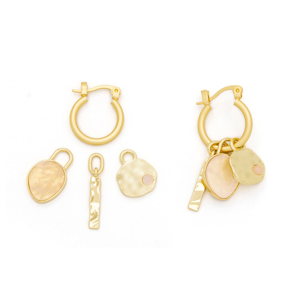 Scout Curated Wears Scout Curated Wears Interchangeable Charm Earring Rose Quartz &amp; Gold