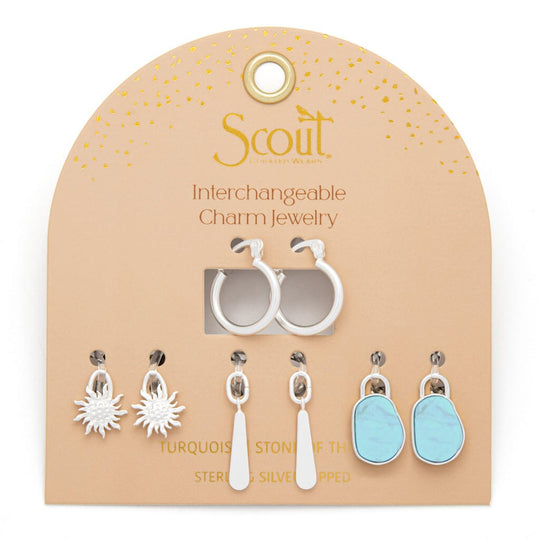 Scout Curated Wears Interchangeable Charm Earring Turquoise & Silver