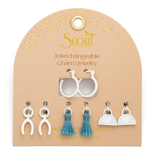 Scout Curated Wears Interchangeable Charm Earring Opalite & Silver