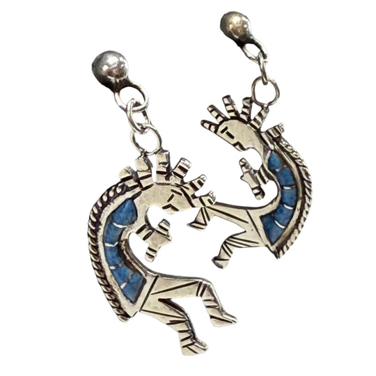 Silver Kokopelli Earrings