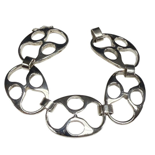 Abstract Silver Bracelet