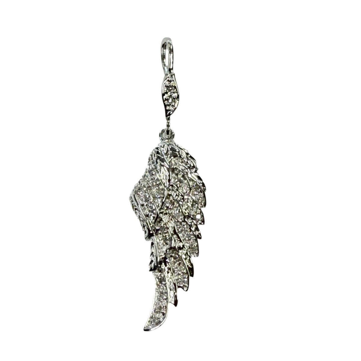 Great Lakes Coin Silver & Diamond Feather Pendant