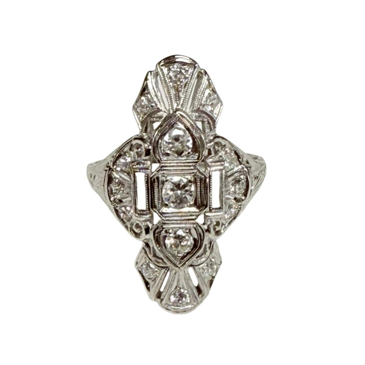 Great Lakes Coin Platinum & Diamond Art Deco Ring