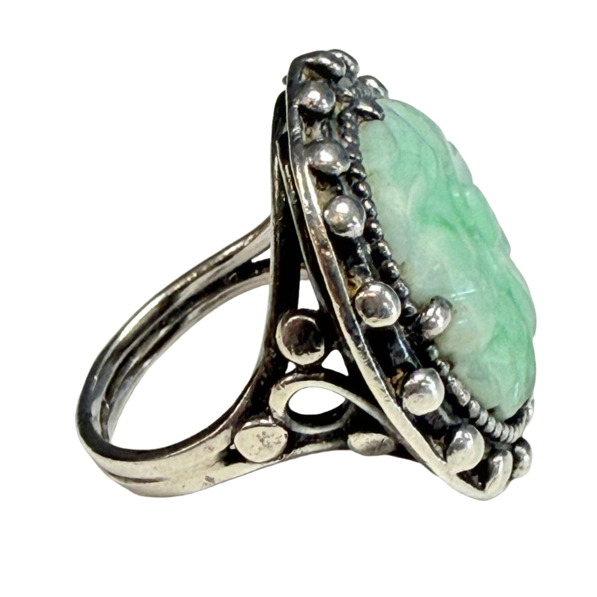 Great Lakes Coin Silver & Jadeite Ring