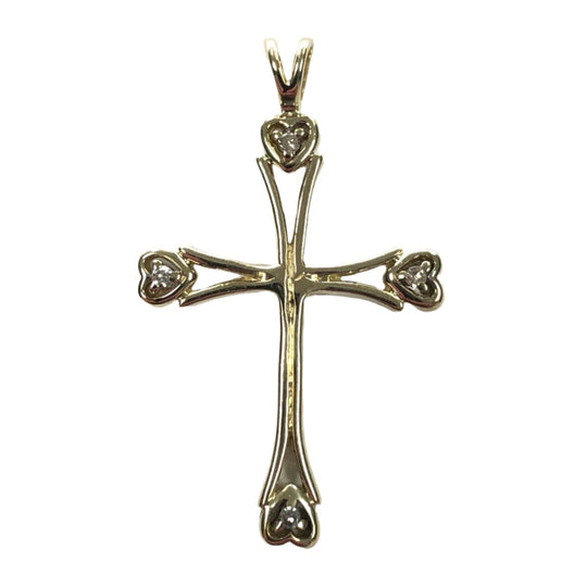 10k Gold & Diamond Cross Pendant