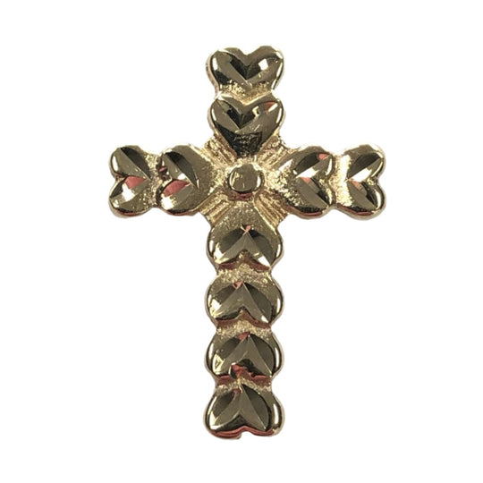 10k Gold Heart Accented Cross Pendant