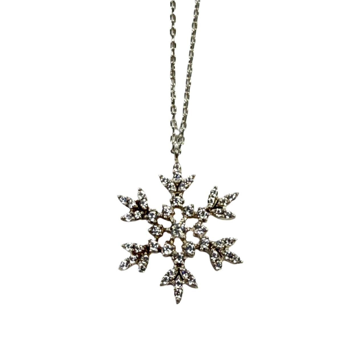 Great Lakes Coin Silver &amp; Cubic Zirconia Snowflake Necklace