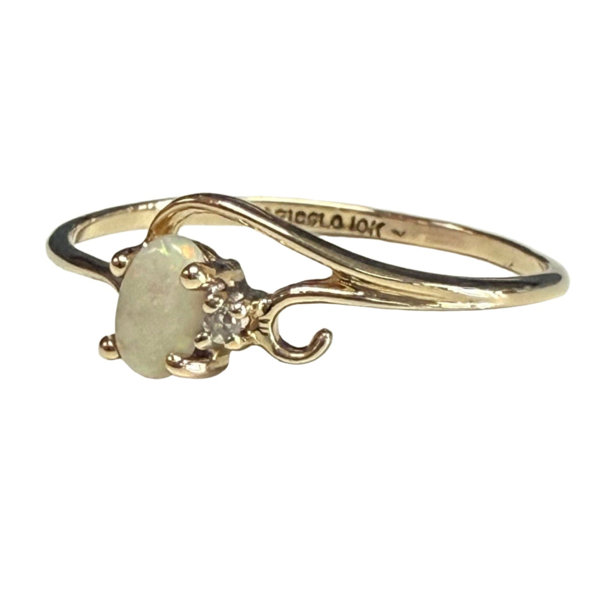 Great Lakes Coin 10k Gold Opal &amp; Diamond Ring
