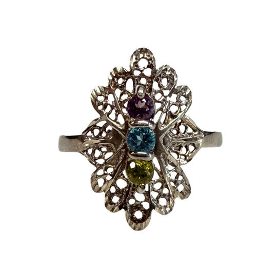 Silver Gemstone Ring