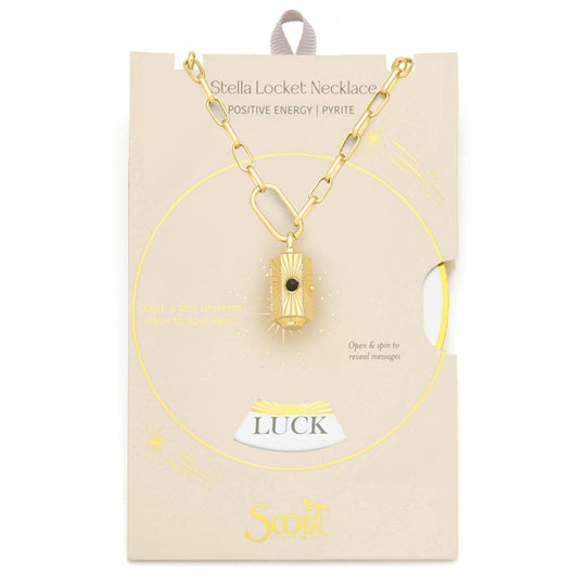 Scout Curated Wears Stella Locket Necklace Positive Energy Pyrite & Gold