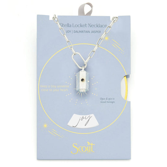 Scout Curated Wears Stella Locket Necklace Joy Dalmatian Jasper & Silver