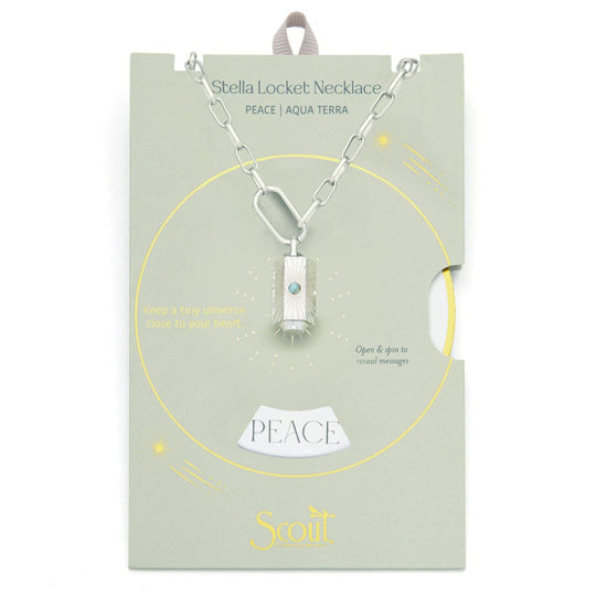 Scout Curated Wears Stella Locket Necklace Peace Aqua Terra & Silver