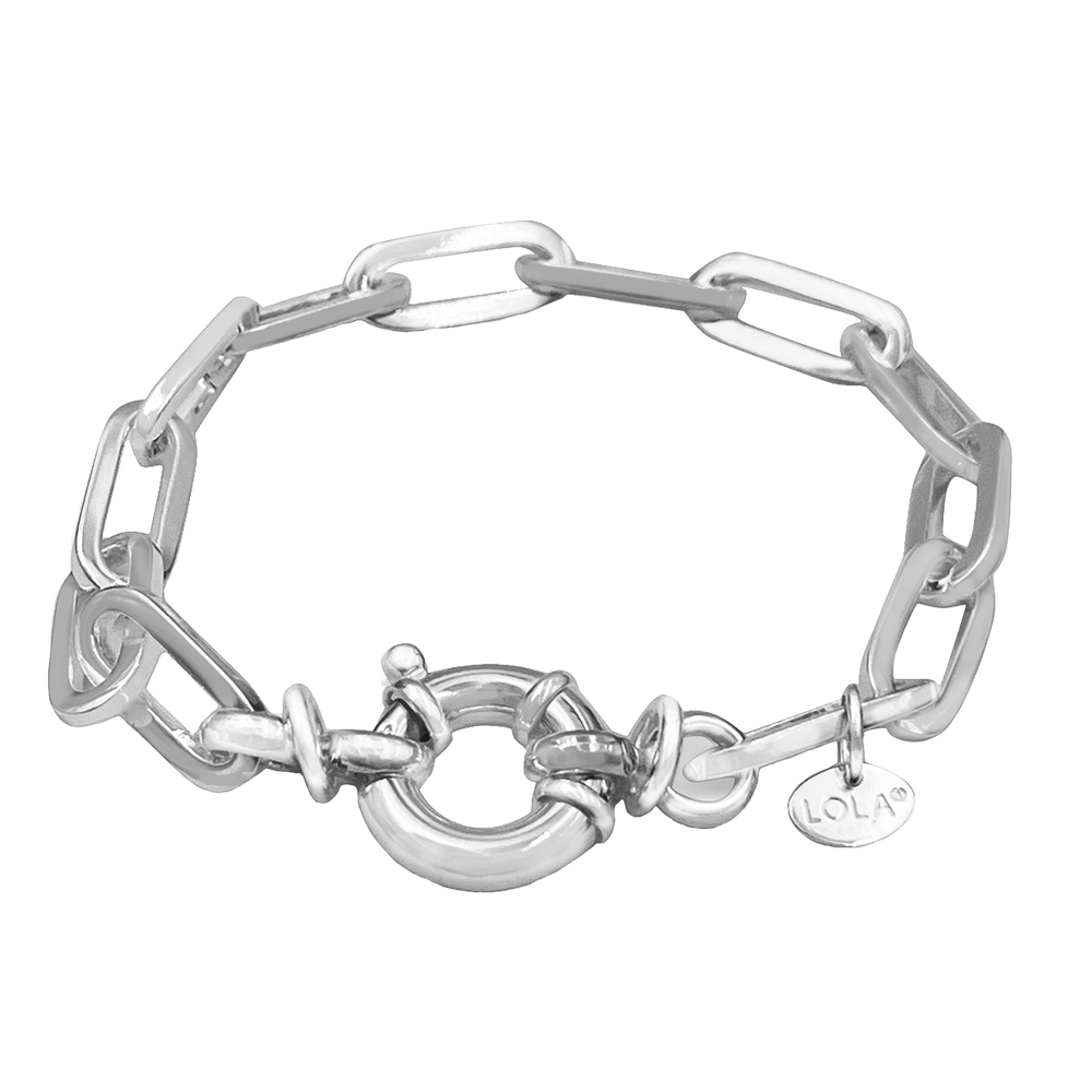 Lola Lola Oval Single Wrap Bracelet Silver