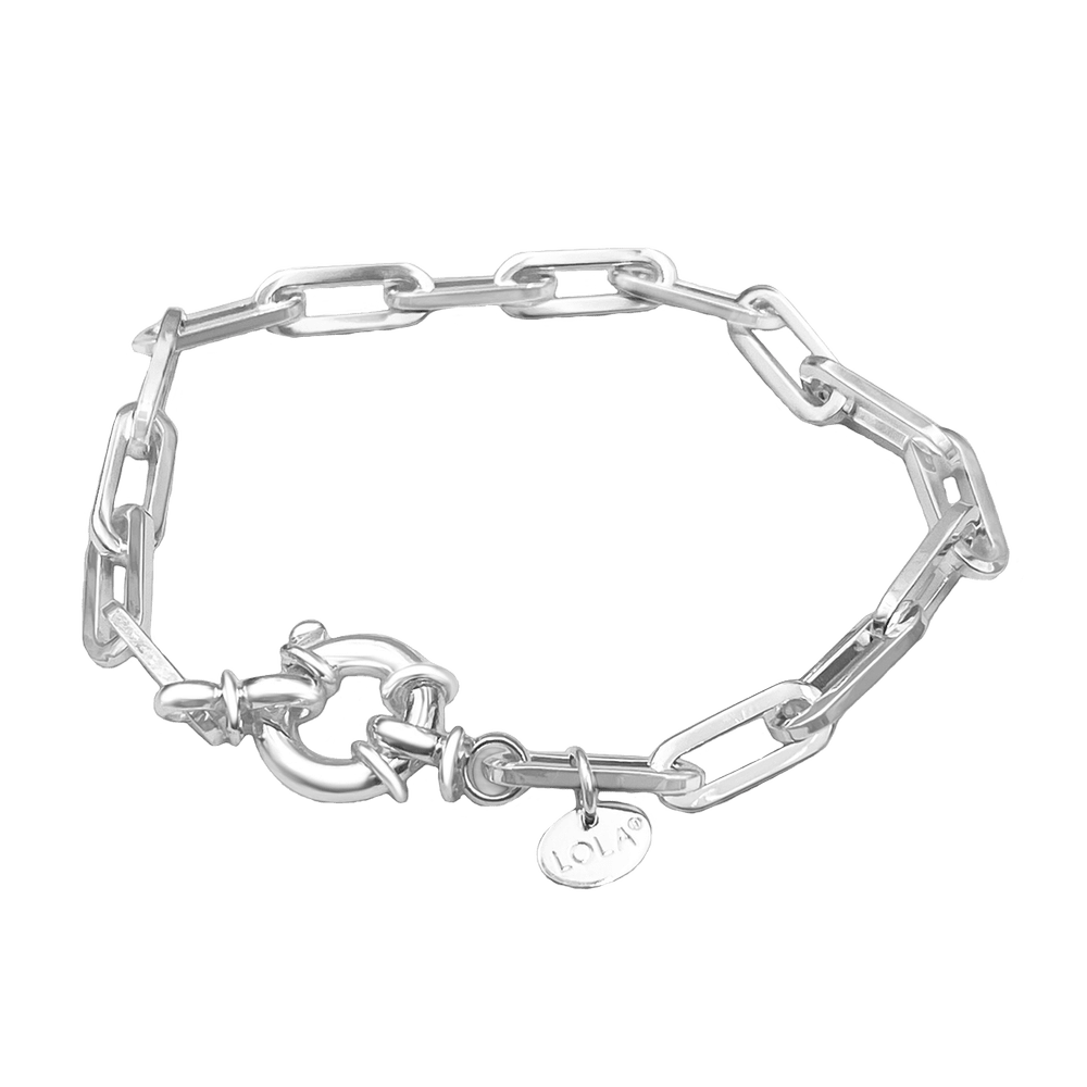 Lola Lola Oval Single Wrap Bracelet Silver