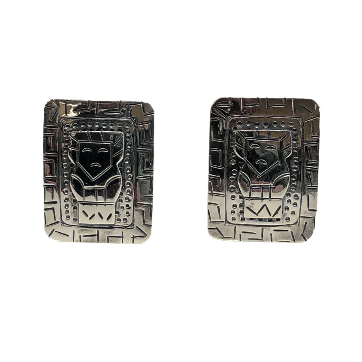 Great Lakes Coin Silver Aztec Cufflinks