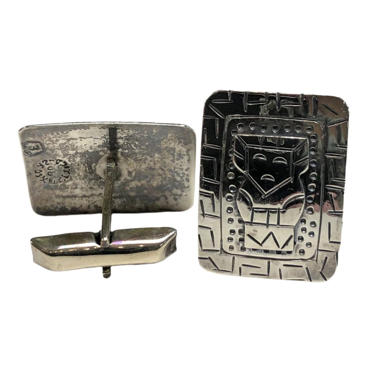 Great Lakes Coin Silver Aztec Cufflinks