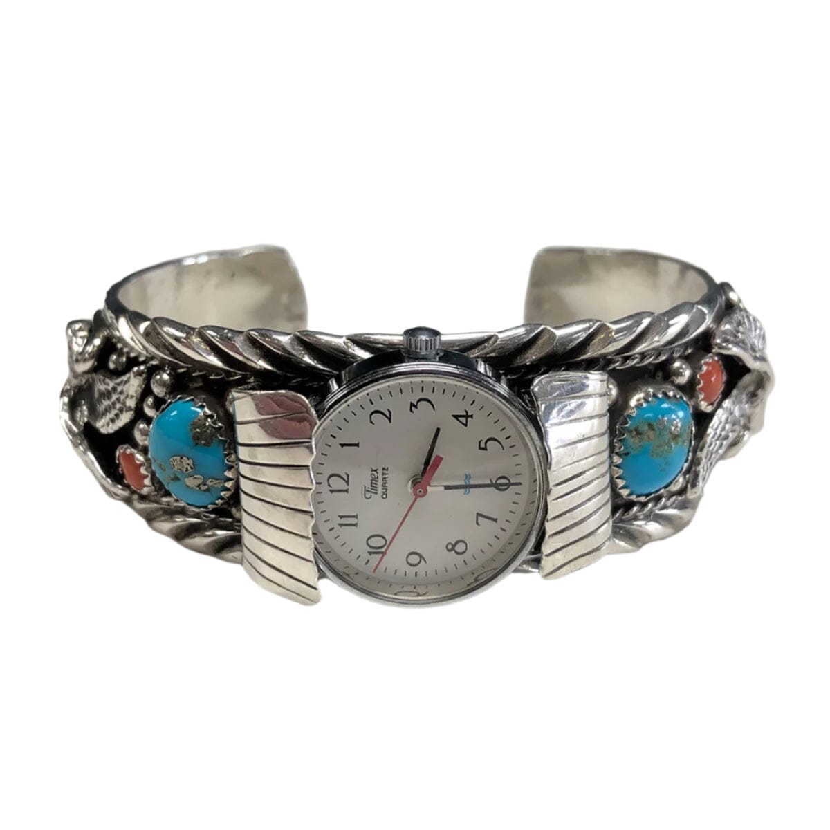 Great Lakes Coin Native American Silver &amp; Turquoise Watch Cuff