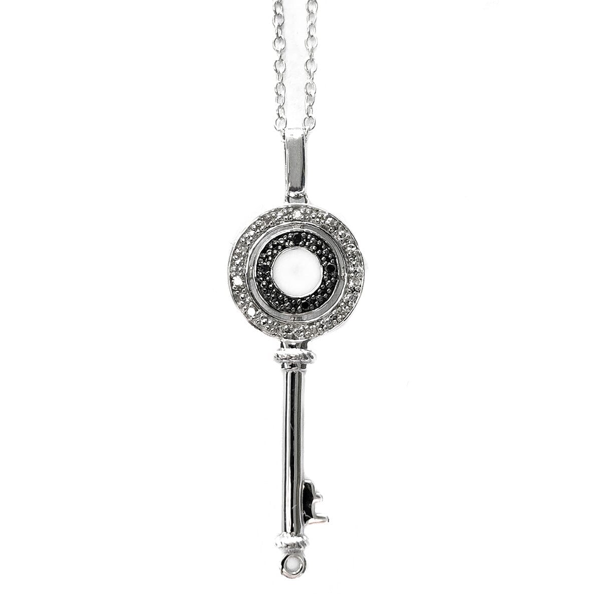 Great Lakes Coin Silver &amp; Diamond Key Necklace