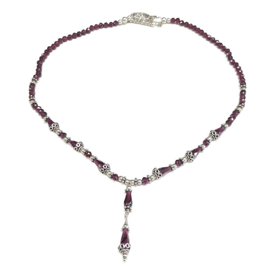 Silver & Garnet Necklace