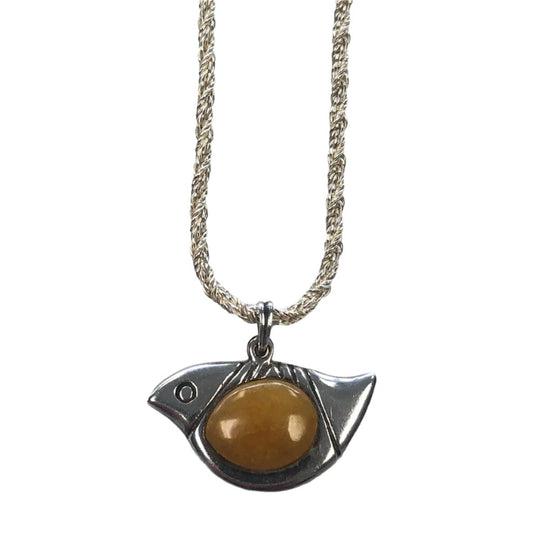 Silver & Amber Necklace