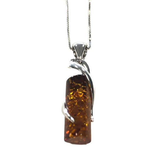 Silver & Amber Necklace
