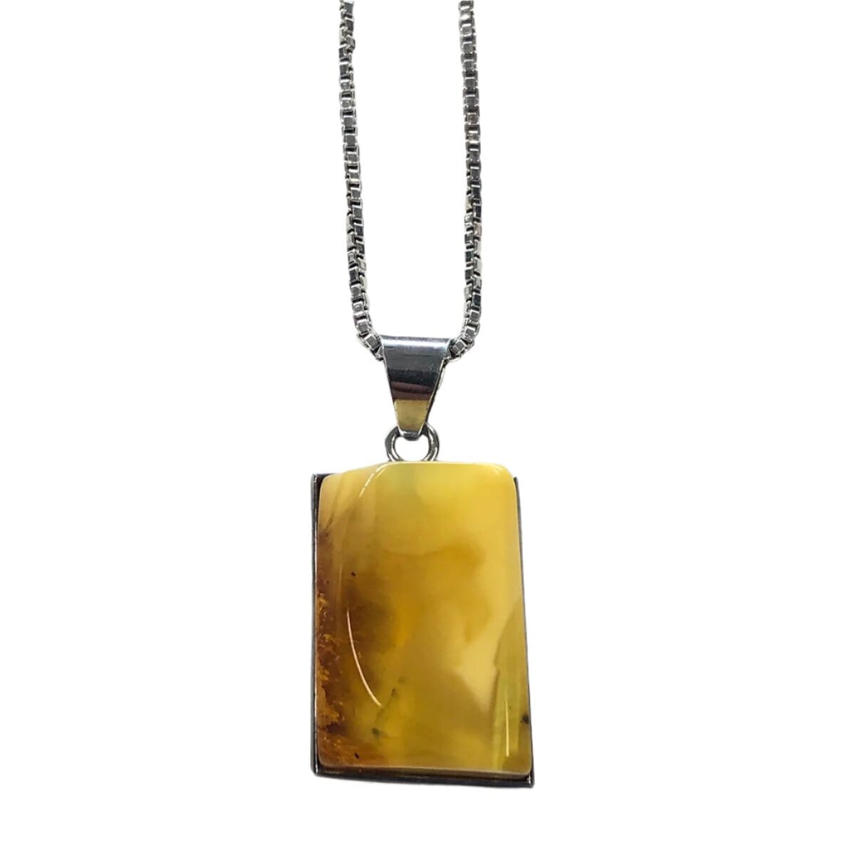 Great Lakes Coin Silver &amp; Amber Necklace