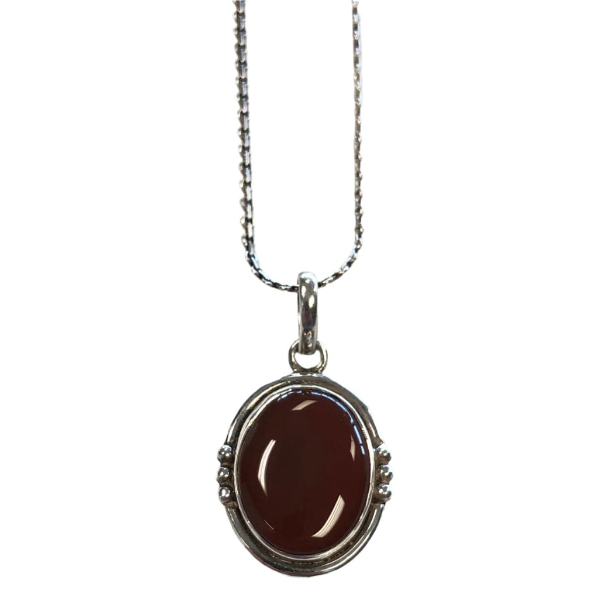Great Lakes Coin Silver & Carnelian Necklace