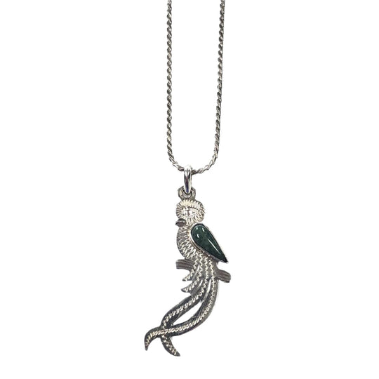 Silver & Jade Bird Necklace