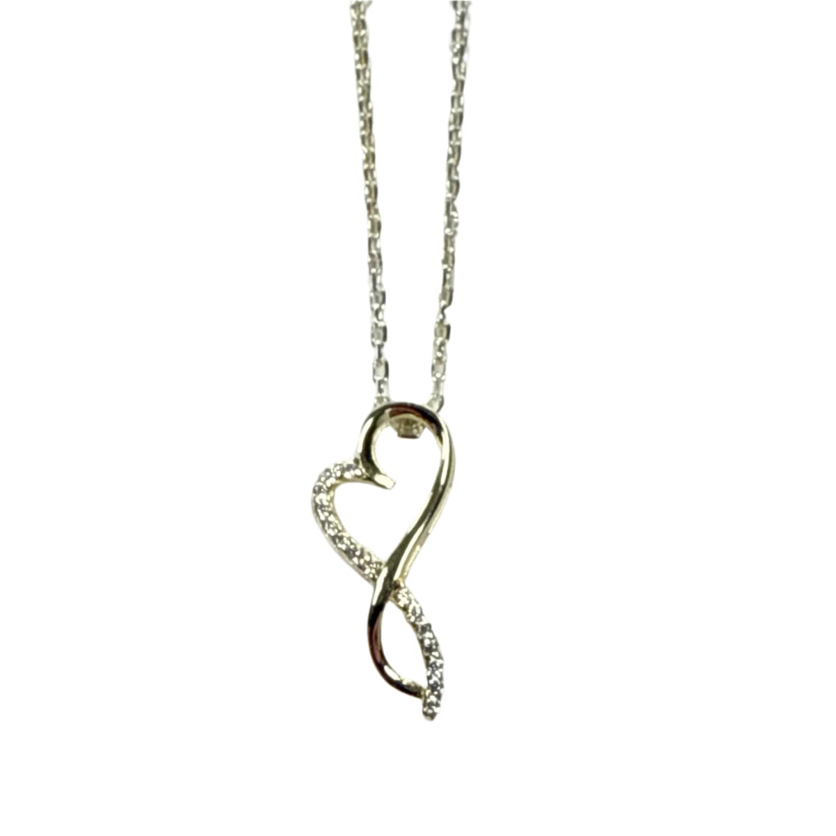 Great Lakes Coin Silver &amp; Cubic Zirconia Infinity Necklace